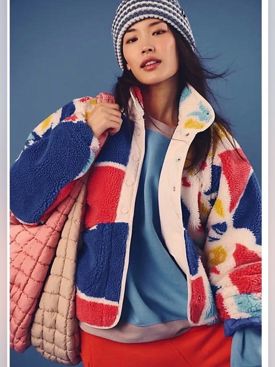 Free People Jackets & Blazers - Free People Hit The Slopes Printed Fleece Jacket. NWT. Golden road floral